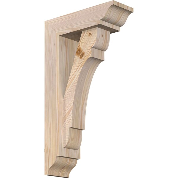 Ekena Millwork Olympic Traditional Smooth Bracket w/ Offset Brace, Douglas Fir, 5 1/2"W x 16"D x 28"H BKT0604X16X28OLY01SDF - main